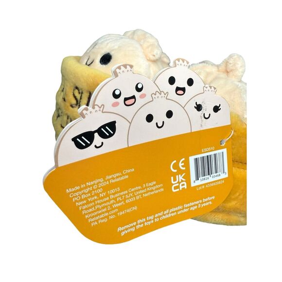 Emotional Support Pals Dumplings 5 Food Plush Toys with Carrying Basket NEW - Picture 5 of 6